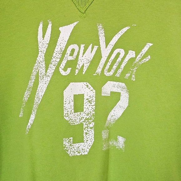 Abercrombie & Fitch Line Green New‎ York Sweatshirt Small Heavyweight Flaw - Picture 3 of 6